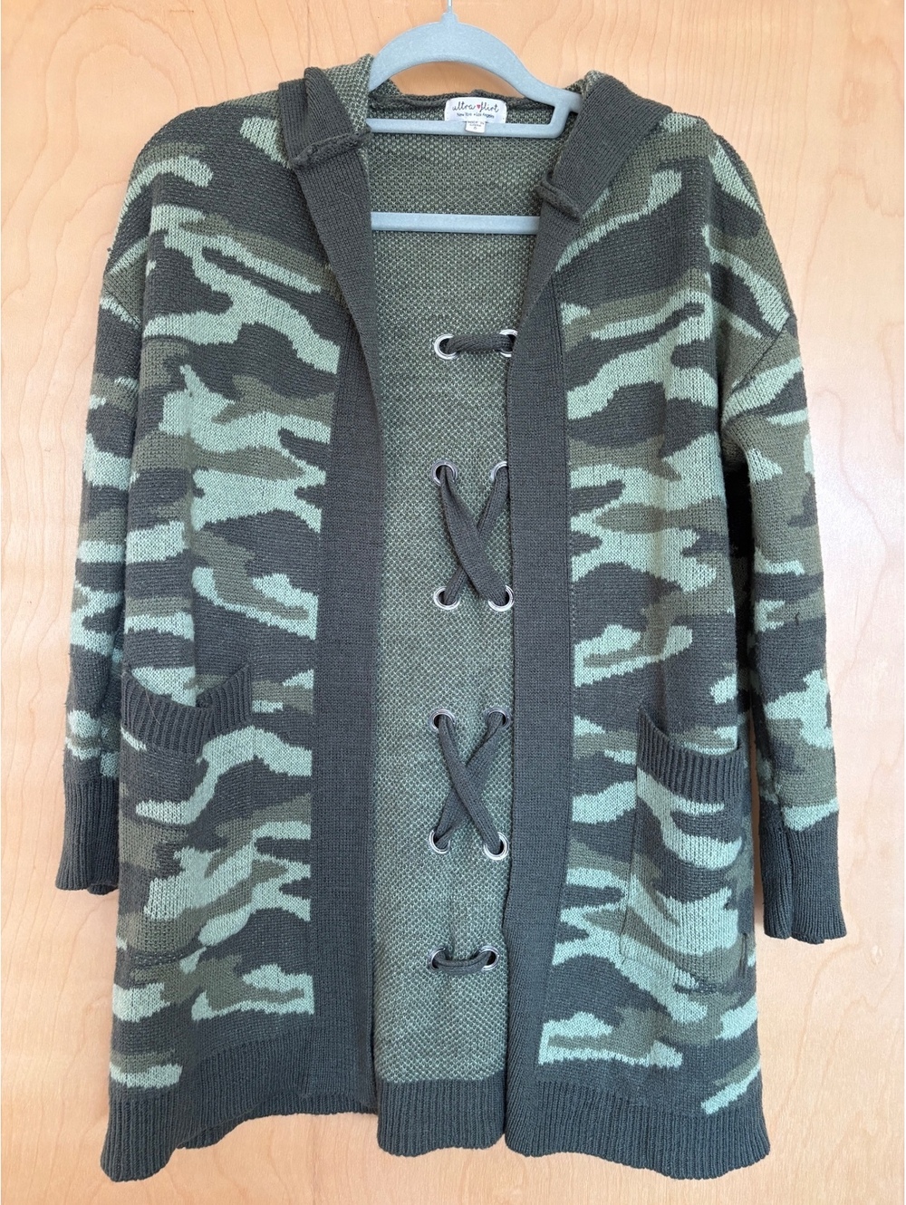 Camouflage Cardigan with Hood | Size S